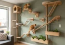 DIY vertical wall shelving ideas for small apartment cat enrichment